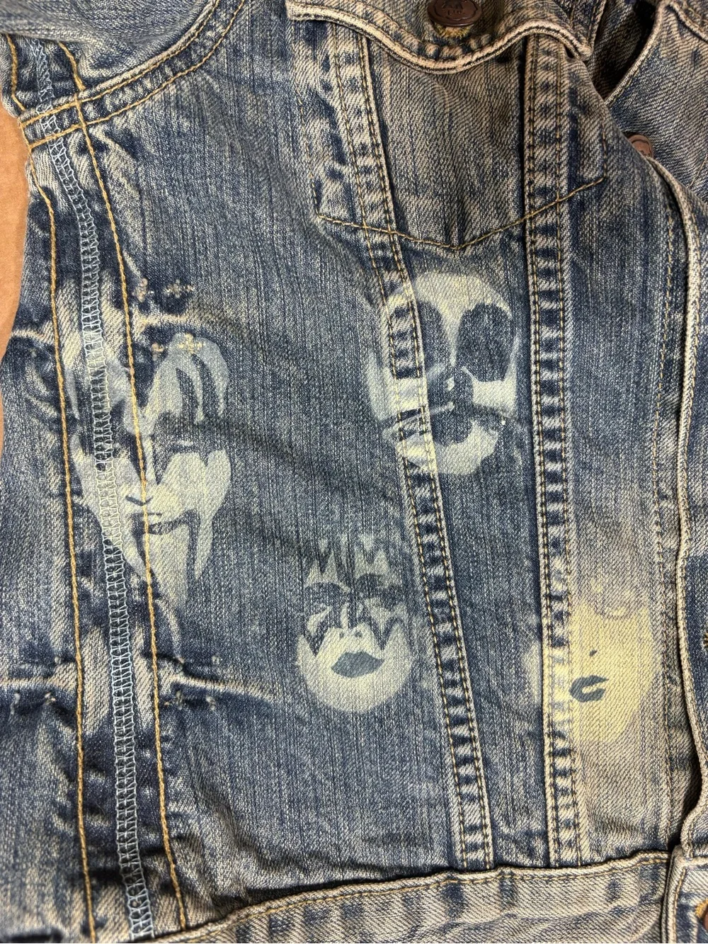 VTG 2005 Trunk Ltd Kiss Denim Jacket Reserve 88/150 Kids XL 16 P2P 1977 Graphic